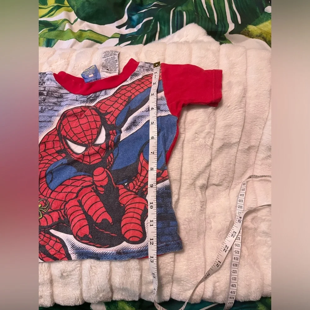 VTG Y2K Marvel Amazing Spider-Man Classic Pajama Unisex Kids Sz 4 Cartoon PJ Top